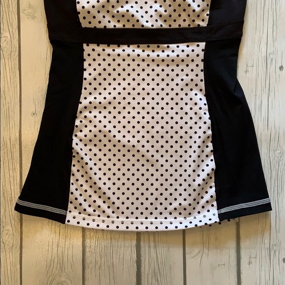 Lululemon Black & White Polka Dot Racerback Tank - Picture 3 of 8